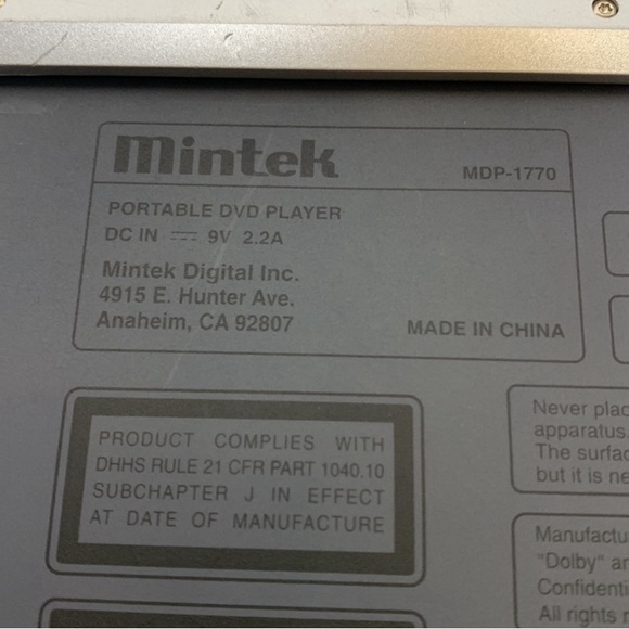 Mintek | 7" TFT Monitor Portable DVD MDP-1770 | DVD
Player | Video Travel Player - Picture 12 of 14